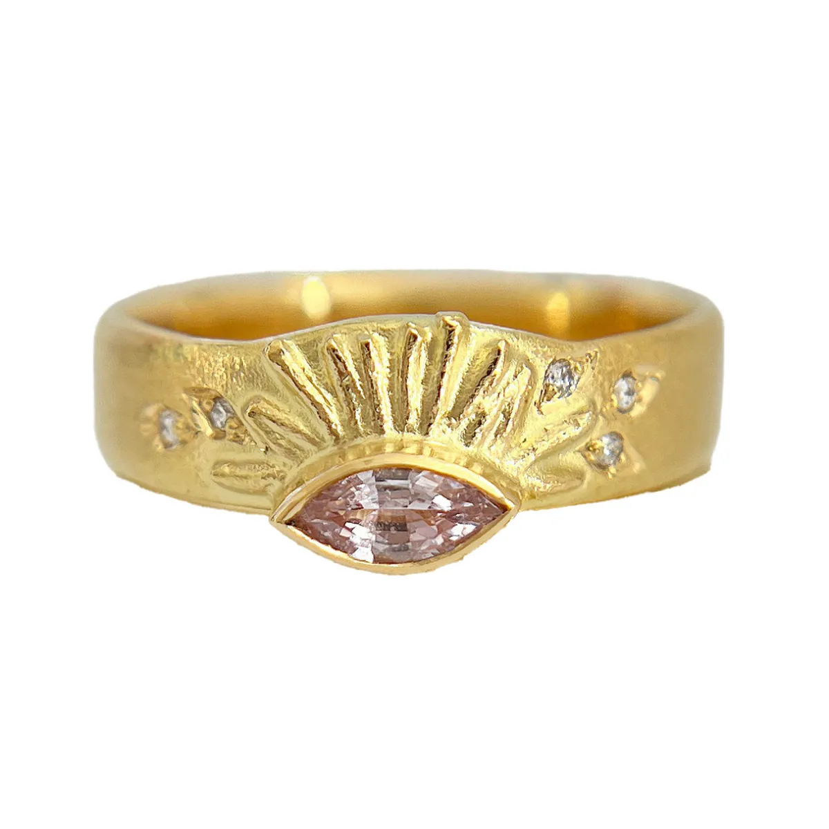 Tomfoolery Pink Sapphire Sunray Ring Fashion