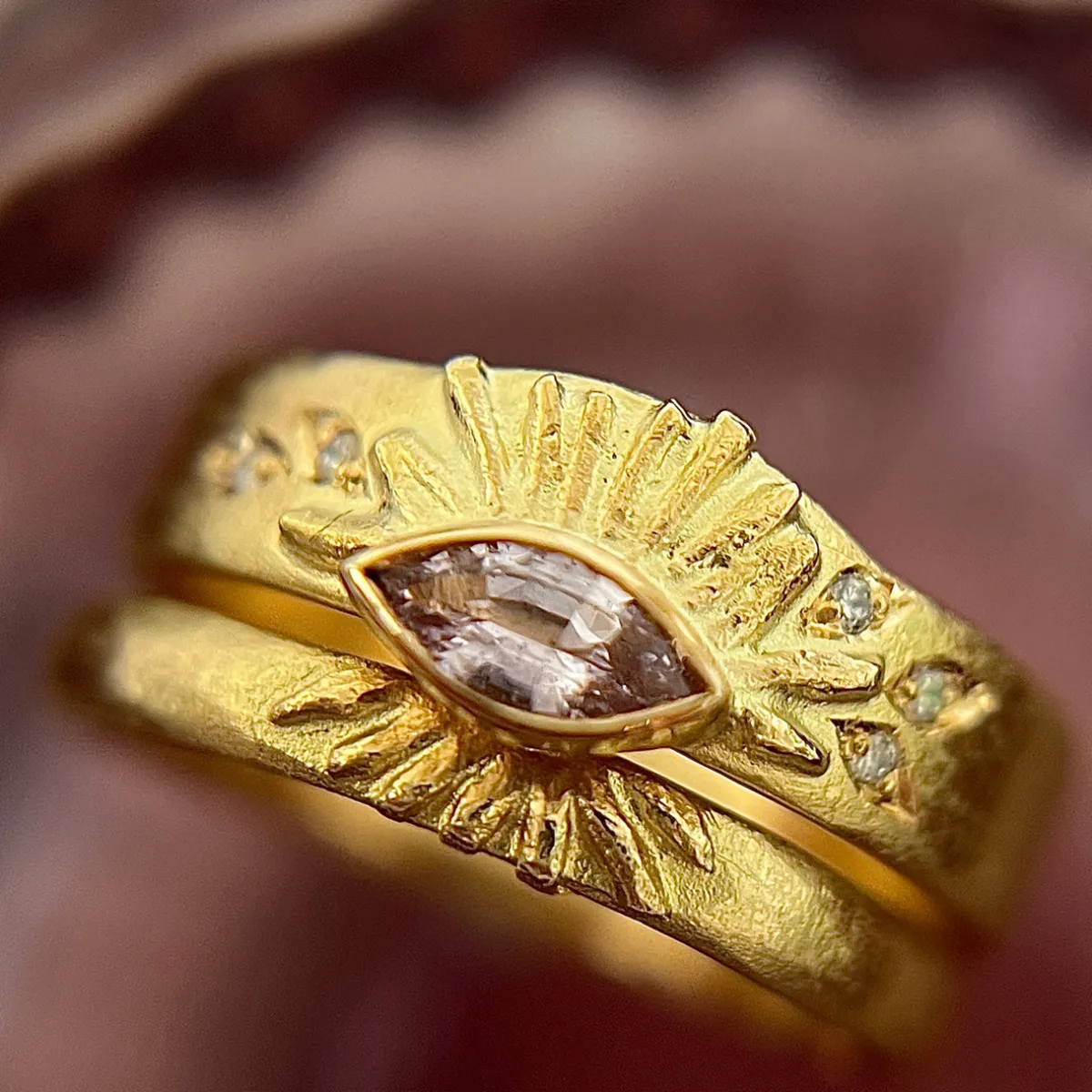 Tomfoolery Pink Sapphire Sunray Ring Fashion