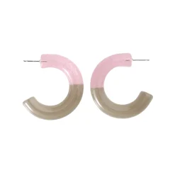 Tomfoolery Pink Smoke Two Tone Glass Hoops Sale