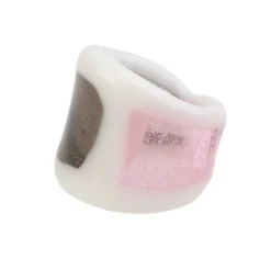 Tomfoolery Pink Smoke Two Tone Glass Window Ring Fashion