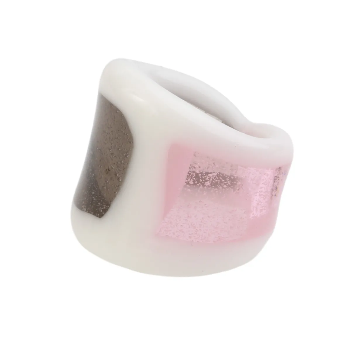 Tomfoolery Pink Smoke Two Tone Glass Window Ring Fashion