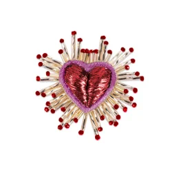 Tomfoolery Pink Sparkle Heart Brooch Online