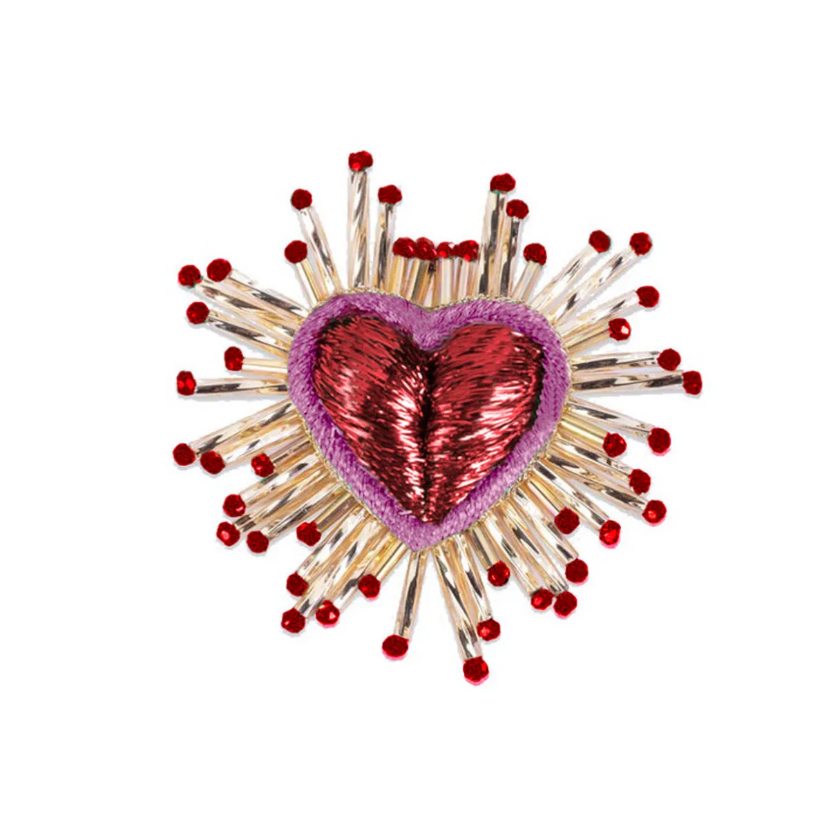 Tomfoolery Pink Sparkle Heart Brooch Online