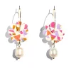 Tomfoolery Pink Terrazzo Flower Hoop Earrings Best