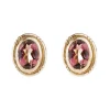 Tomfoolery Pink Tourmaline & 9ct Rose Gold Stud Earrings Hot