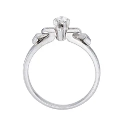 Tomfoolery Platinum Antique Diamond Solitaire Ring Fashion