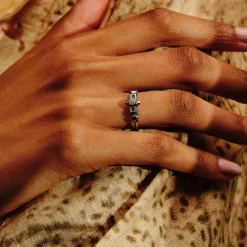 Tomfoolery Platinum Antique Diamond Solitaire Ring Fashion