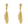 Tomfoolery Plume & Champagne Diamond Drop Earrings New
