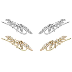 Tomfoolery Plume Diamond Ear Climber Fashion