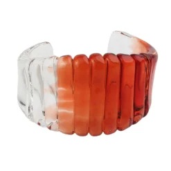 Tomfoolery Pomegranate Red Wide Ribbed Glass Cuff Hot