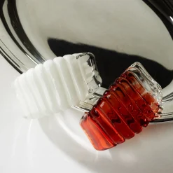 Tomfoolery Pomegranate Red Wide Ribbed Glass Cuff Hot