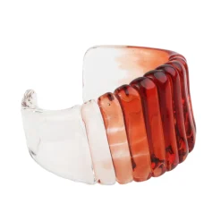 Tomfoolery Pomegranate Red Wide Ribbed Glass Cuff Hot