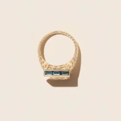 Tomfoolery Poppy 9ct Yellow & Blue Topaz Gold Ring Best