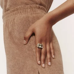 Tomfoolery Poppy Green Amethyst & 9ct Yellow Gold Ring Discount