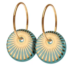Tomfoolery Porcelain & Gold Plated Splash Hoop Earrings Online