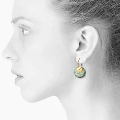 Tomfoolery Porcelain & Gold Plated Splash Hoop Earrings Online