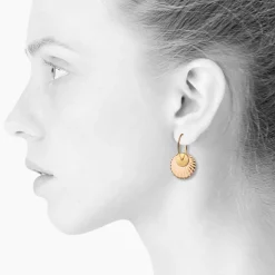 Tomfoolery Porcelain & Gold Plated Splash Hoop Earrings Online