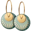 Tomfoolery Porcelain & Gold Plated Splash Duo Hoop Earrings New