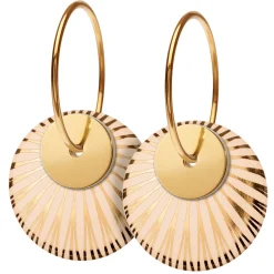 Tomfoolery Porcelain & Gold Plated Splash Duo Hoop Earrings New