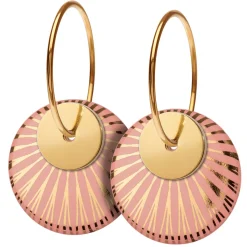 Tomfoolery Porcelain & Gold Plated Splash Duo Hoop Earrings New