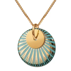 Tomfoolery Porcelain & Gold Plated Splash Duo Necklace New