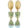 Tomfoolery Premila Resin Drop Earrings in Fjord Green New