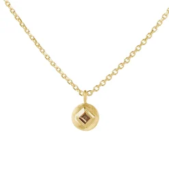 Tomfoolery Princess Cut Circle Smoky Quartz Pendant Hot