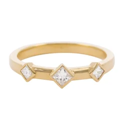 Tomfoolery Princess Cut Trio Diamond Ring New