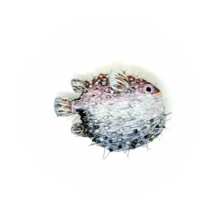 Tomfoolery Puffer Fish Beaded Sequin Brooch Discount