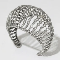 Tomfoolery Punk Royale Crystal Orbiting Cuff Bracelet Discount
