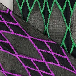 Tomfoolery Purple & Green Rim Argyle Tulle Socks Best