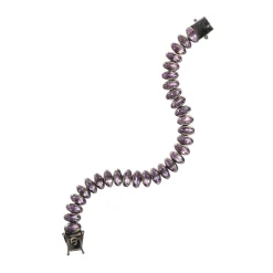Tomfoolery Purple Amethyst Oval Link Bracelet Fashion