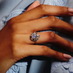 Tomfoolery Purple Galaxy Halo Ring Discount