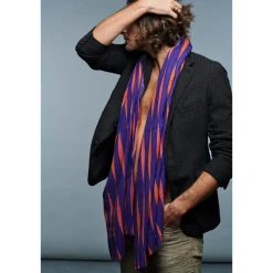 Tomfoolery Purple, Orange and Red Harlequin Scarf Sale