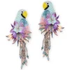 Tomfoolery Purple Parrot Beaded Earrings Online