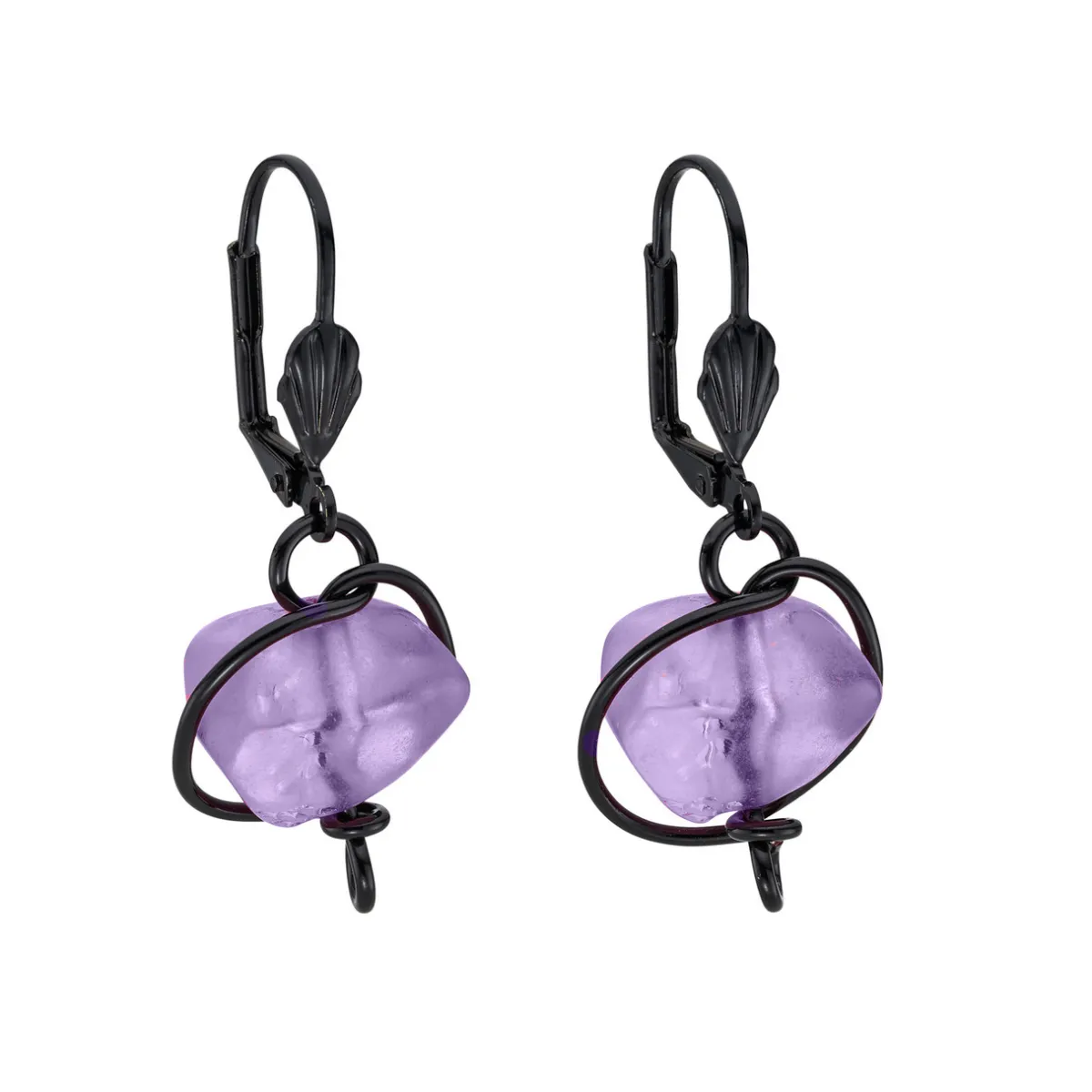 Tomfoolery Purple Resin Nugget Earrings Online