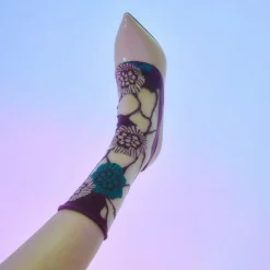 Tomfoolery Purple Waterlily Tulle Socks Clearance