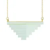Tomfoolery Pyramid Green Glass Large Geometric Necklace Discount