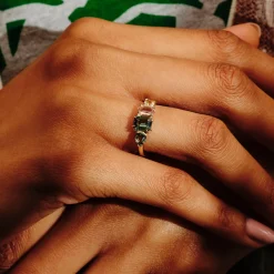 Tomfoolery QUAD Green Autumnal Sapphire Ring New