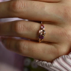 Tomfoolery QUAD Pink Sapphire, Tourmaline & Garnet Ring Discount