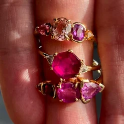 Tomfoolery QUAD Pink Sapphire, Tourmaline & Garnet Ring Discount