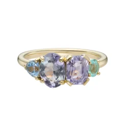 Tomfoolery QUAD Tanzanite & Gemstone Four Stone Ring New