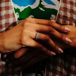 Tomfoolery QUAD Teal Green Four Stone Sapphire Ring Best