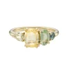 Tomfoolery QUAD Yellow & Green Sapphire Four Stone Ring Outlet