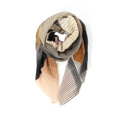 Tomfoolery Quartz Grey and Brown Graphic Print Scarf Outlet