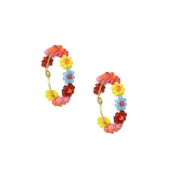 Tomfoolery Rainbow Daisy Hoops Clearance