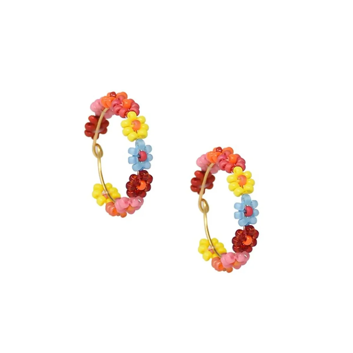 Tomfoolery Rainbow Daisy Hoops Clearance