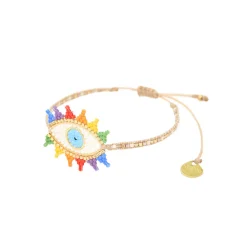 Tomfoolery Rainbow Evil Eye Friendship Bracelet Hot