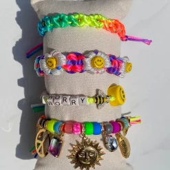 Tomfoolery Rainbow Flower Drawstring Bracelet Outlet