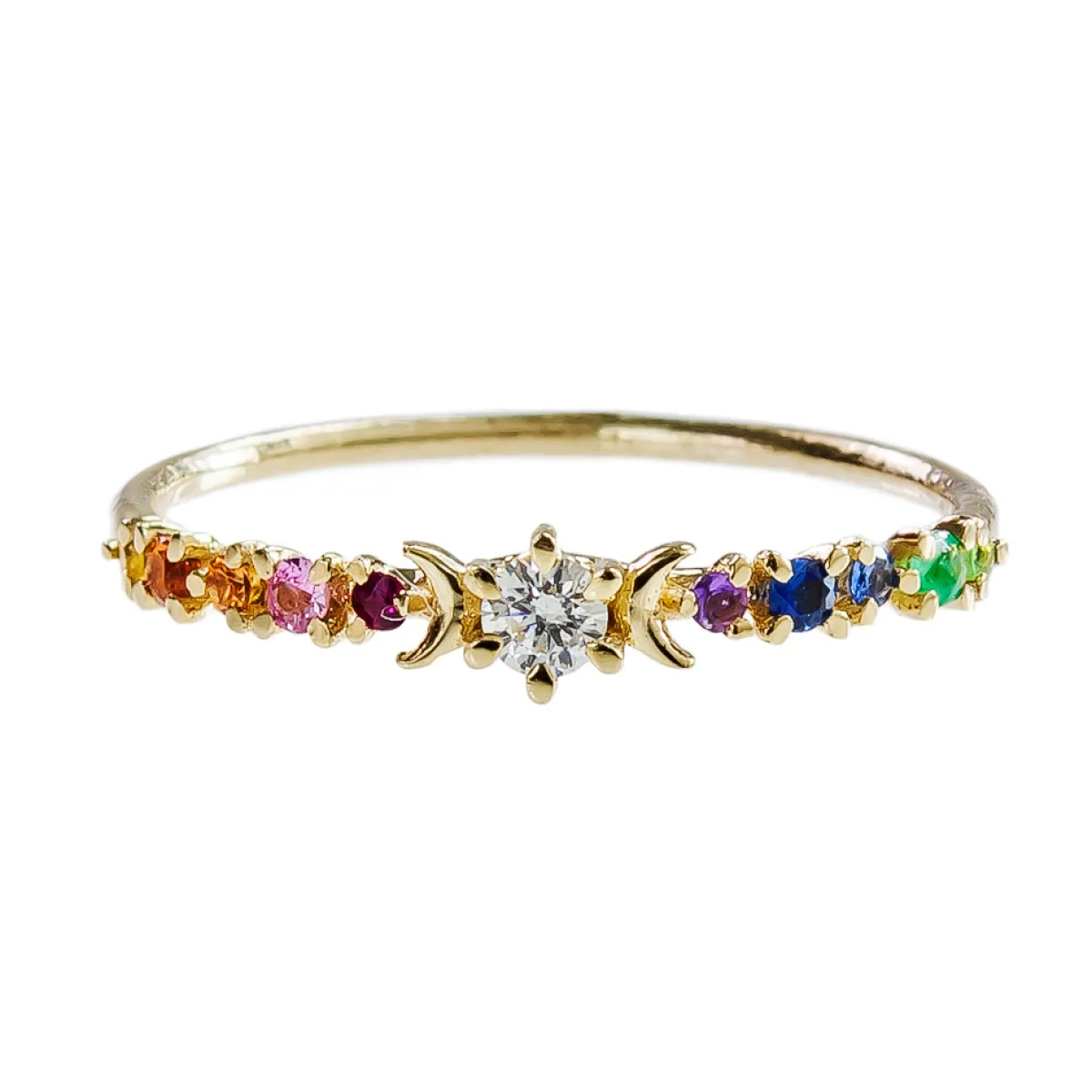 Tomfoolery Rainbow Gemstone & Diamond Stardust Ring Sale